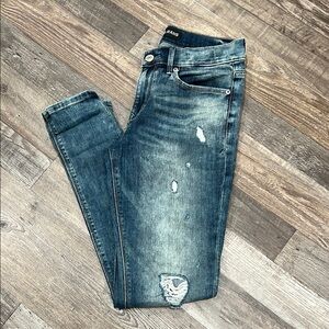 Express Distressed Blue Denim Jeans